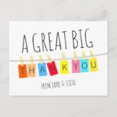 大きな感謝を込めて、かわいい明るいバンティング – ポストカード (正面)