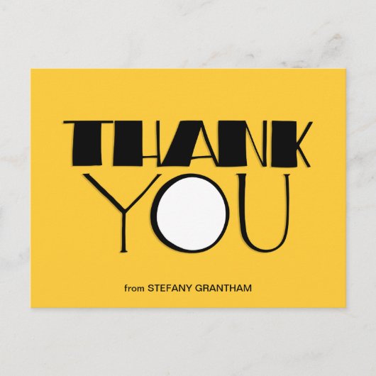 大きな感謝 ブラック ポストカード (正面)