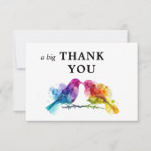 🌈大きな感謝LGBTQ+レインボーブバード サンキューカード (正面)
