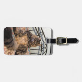 大きな抱きしめ猫の荷物タグ ラゲッジタグ (正面横)