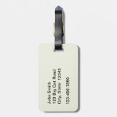大きな抱きしめ猫の荷物タグ ラゲッジタグ (裏面縦)