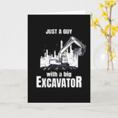 大きな掘削機の建築労働者おもしろいの男 カード (黄色い花)