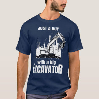 大きな掘削機の建築労働者おもしろいの男 Tシャツ