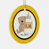 大きな接着剤でクマ先生クリスマス飾り セラミックオーナメント (右)