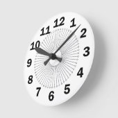 大きな数字がぐるぐる回って秒数を表示する ラウンド壁時計 (傾斜)