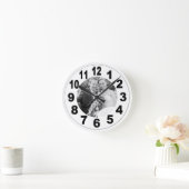 大きな数字とあなたのイメージ付き時計 / 壁掛け時計 ラウンド壁時計 (ホーム)