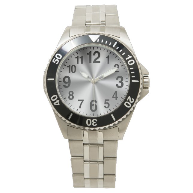 大きな数読の高齢者の腕時計への簡単 腕時計 (正面)