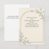 大きな文字のオリーブの植物の結婚式の詳細カード エンクロージャーカード (正面/裏面)