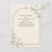大きな文字のオリーブの植物の結婚式の詳細カード エンクロージャーカード (正面)