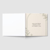大きな文字のオリーブの植物画 結婚式ゲストブック ゲストブック (全面)