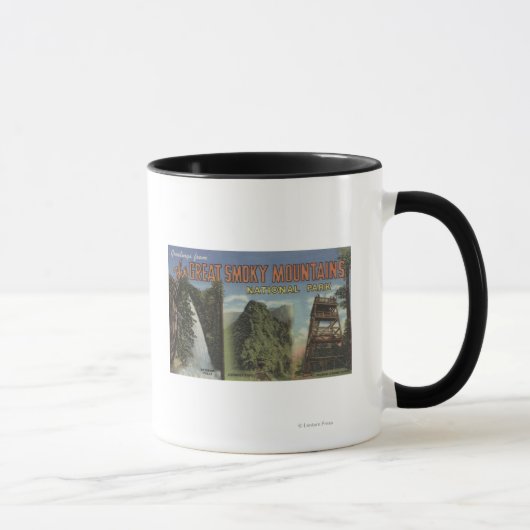 大きな文字のシーン – Smoky Mts.ナットルパーク、TN 2 マグカップ (右)