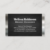 大きな文字モノグラム | ブラック・シルバー 名刺 (裏面)