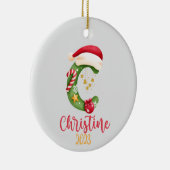 大きな文字、名前、日付パーソナライズされた セラミックオーナメント (右)