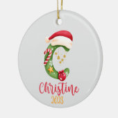 大きな文字、名前、日付パーソナライズされた セラミックオーナメント (左)