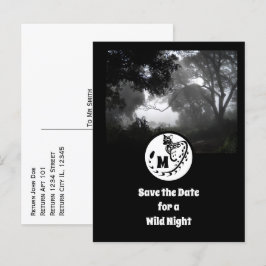 大きな斑点のあるジェネのシルエットのモノグラム写真 インビテーションポストカード