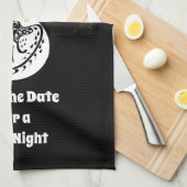 大きな斑点のあるジェネのシルエットのモノグラム写真 キッチンタオル (四つ折り)