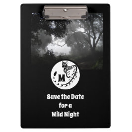 大きな斑点のあるジェネのシルエットのモノグラム写真 クリップボード