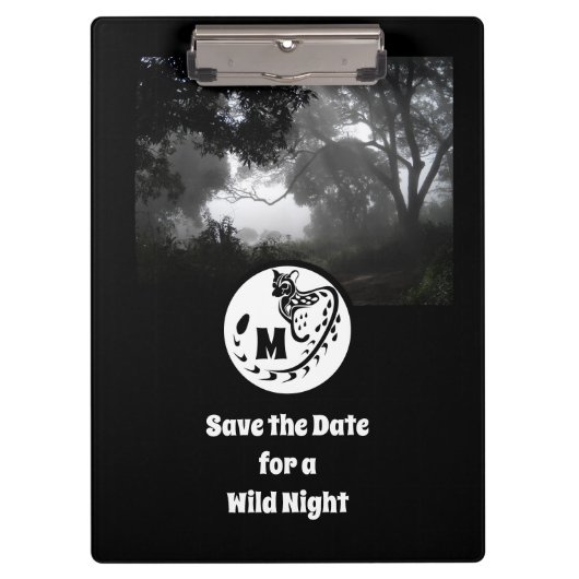 大きな斑点のあるジェネのシルエットのモノグラム写真 クリップボード (正面)