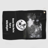 大きな斑点のあるジェネのシルエットのモノグラム写真 ゴルフタオル (横)