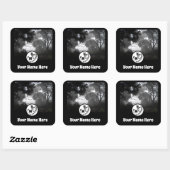 大きな斑点のあるジェネのシルエットのモノグラム写真 スクエアシール (シート)