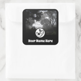 大きな斑点のあるジェネのシルエットのモノグラム写真 スクエアシール