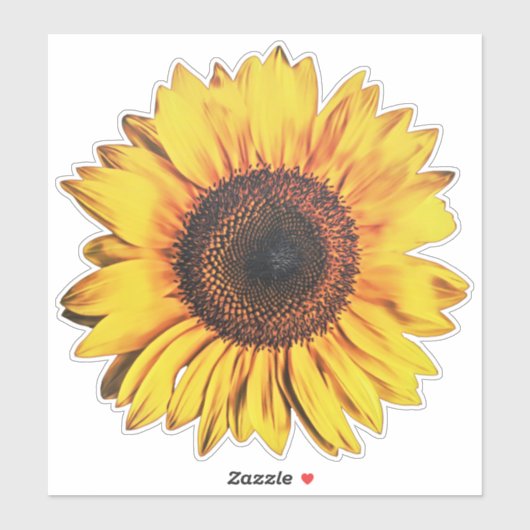 大きな明るいひまわり花黄色のアートステッカー シール (シート)