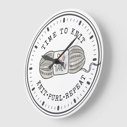 大きな時計を編むかわいい時間 ラージ壁時計 (傾斜)