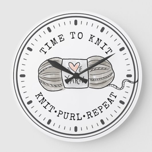 大きな時計を編むかわいい時間 ラージ壁時計 (正面)