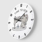 大きな時計を縫うかわいい時間 ラージ壁時計 (傾斜)