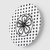 大きな時計「時計オン、時計オフの白黒」 ラージ壁時計 (傾斜)