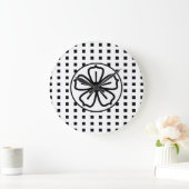 大きな時計「時計オン、時計オフの白黒」 ラージ壁時計 (ホーム)