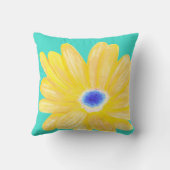 大きな暖かい黄色の花 クッション (裏面)