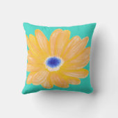 大きな暖かい黄色の花 クッション (裏面)