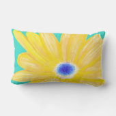 大きな暖かい黄色の花 ランバークッション (裏面)