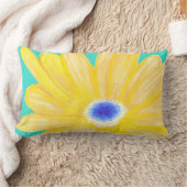 大きな暖かい黄色の花 ランバークッション (ブランケット)