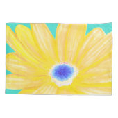 大きな暖かい黄色の花 枕カバー (裏面)