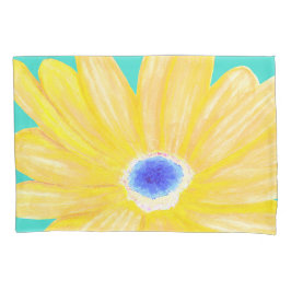 大きな暖かい黄色の花 枕カバー