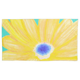 大きな暖かい黄色の花 枕カバー