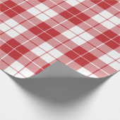 大きな暗いプレ赤と白イドパターン ラッピングペーパー (角)