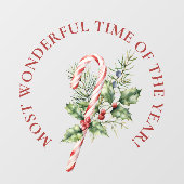 大きな最も素晴らしい時間、キャンディーケーンクリスマス ウィンドウサイン (シート)