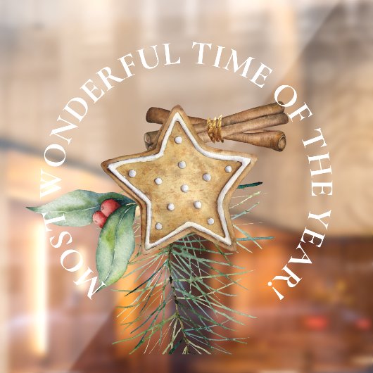 大きな最も素晴らしい時間、星のクリスマスクッキー ウィンドウサイン (シート2)