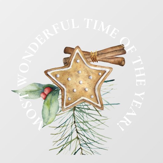 大きな最も素晴らしい時間、星のクリスマスクッキー ウィンドウサイン (シート)