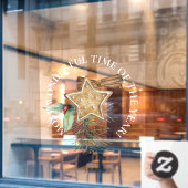 大きな最も素晴らしい時間、星のクリスマスクッキー ウィンドウサイン (カフェ窓)