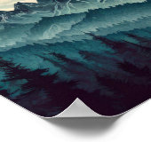 大きな月を持つ暗山 ポスター (角)