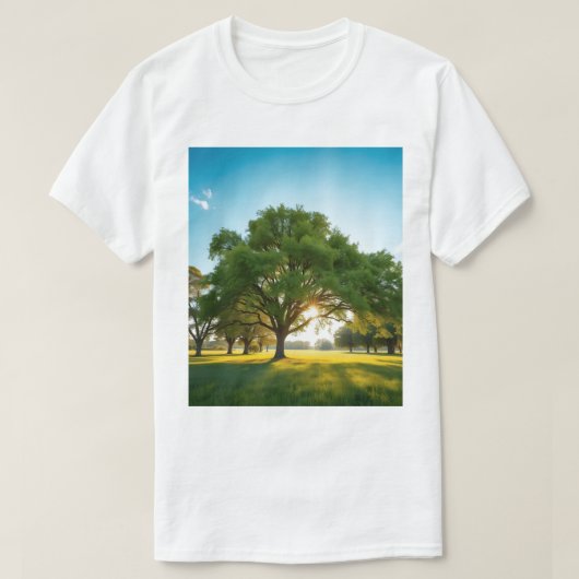 大きな木と静かな時間 - 大自然Tシャツ Tシャツ (デザイン正面)