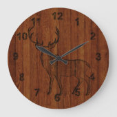 大きな木彫り効果と美素朴しい ラージ壁時計 (正面)