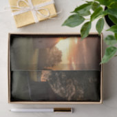 大きな木造のまわりにの納屋を日に照らす 薄葉紙 (ギフト)