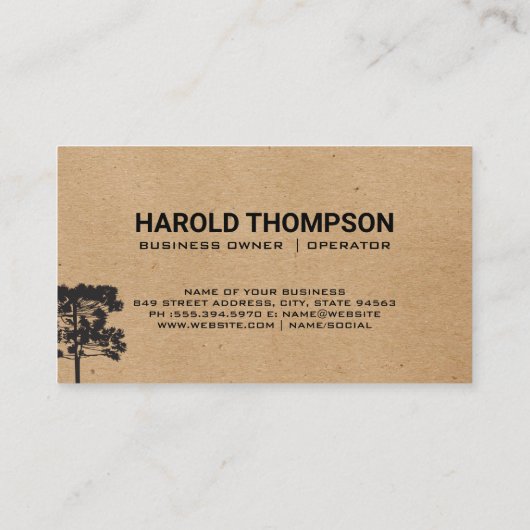 大きな木 | 自然なテクスチャの背景 名刺 (裏面)