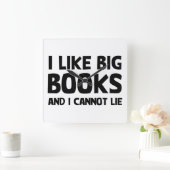 大きな本が好き スクエア壁時計 (ホーム)