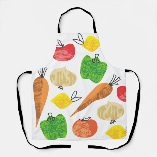大きな果はっきりした物野菜料理台所 エプロン (正面)